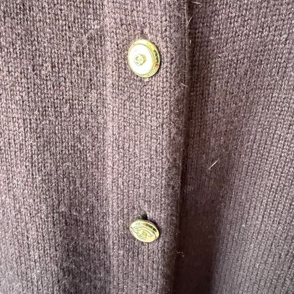 St. John Sport Brown Cashmere Gold tone buttondown sweater size 2X - Picture 3 of 13